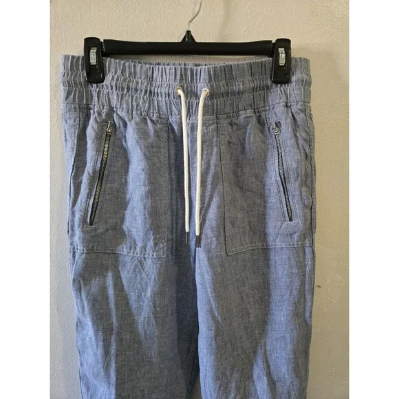 Athleta Women's Cabo Chambray Linen Jogger Pant Size 4 Blue - Picture 6 of 11